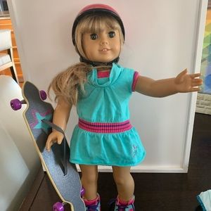 American Girl with Skateboard Outfit & PJ’s